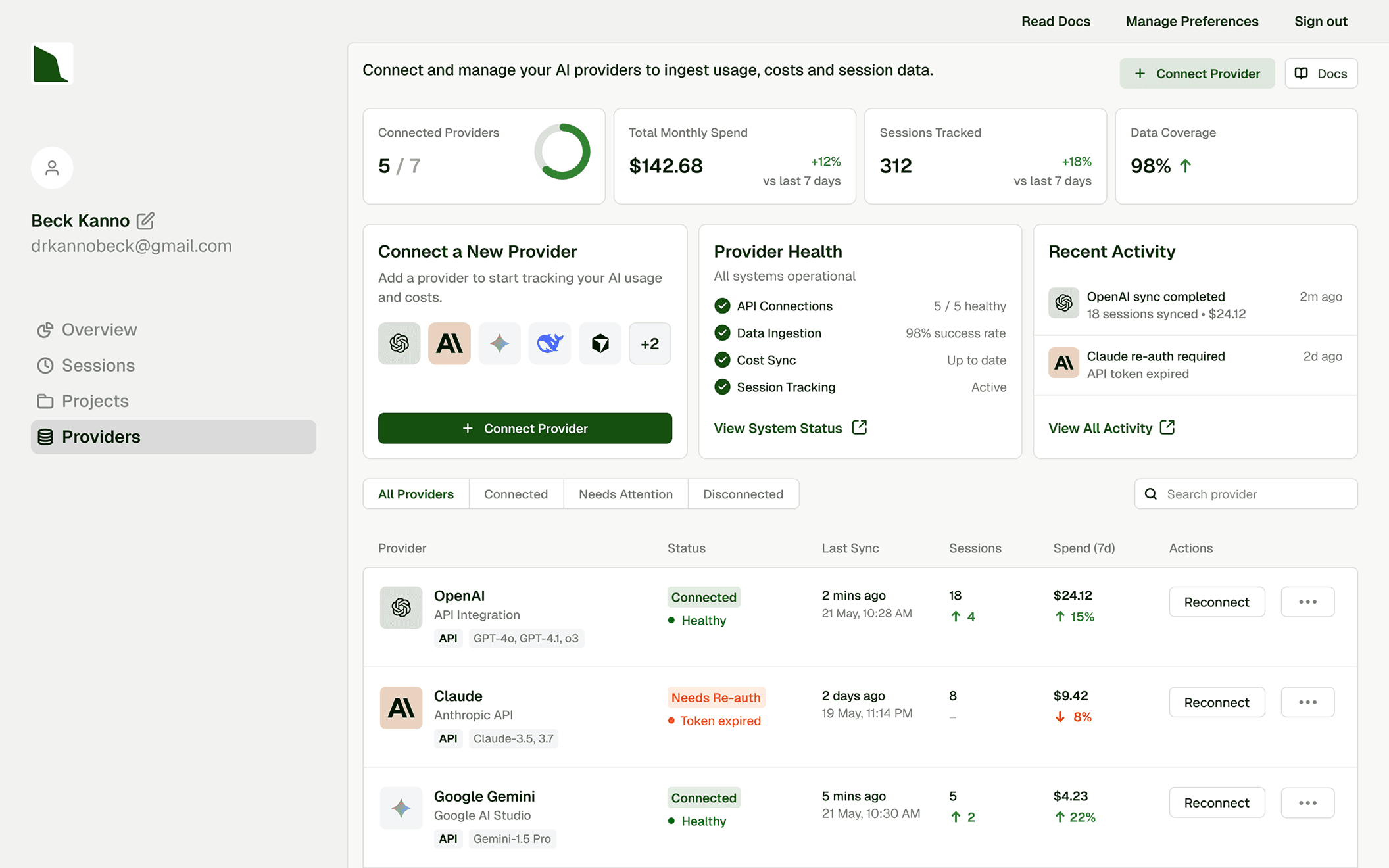 Ledger project cover for AI observability dashboard