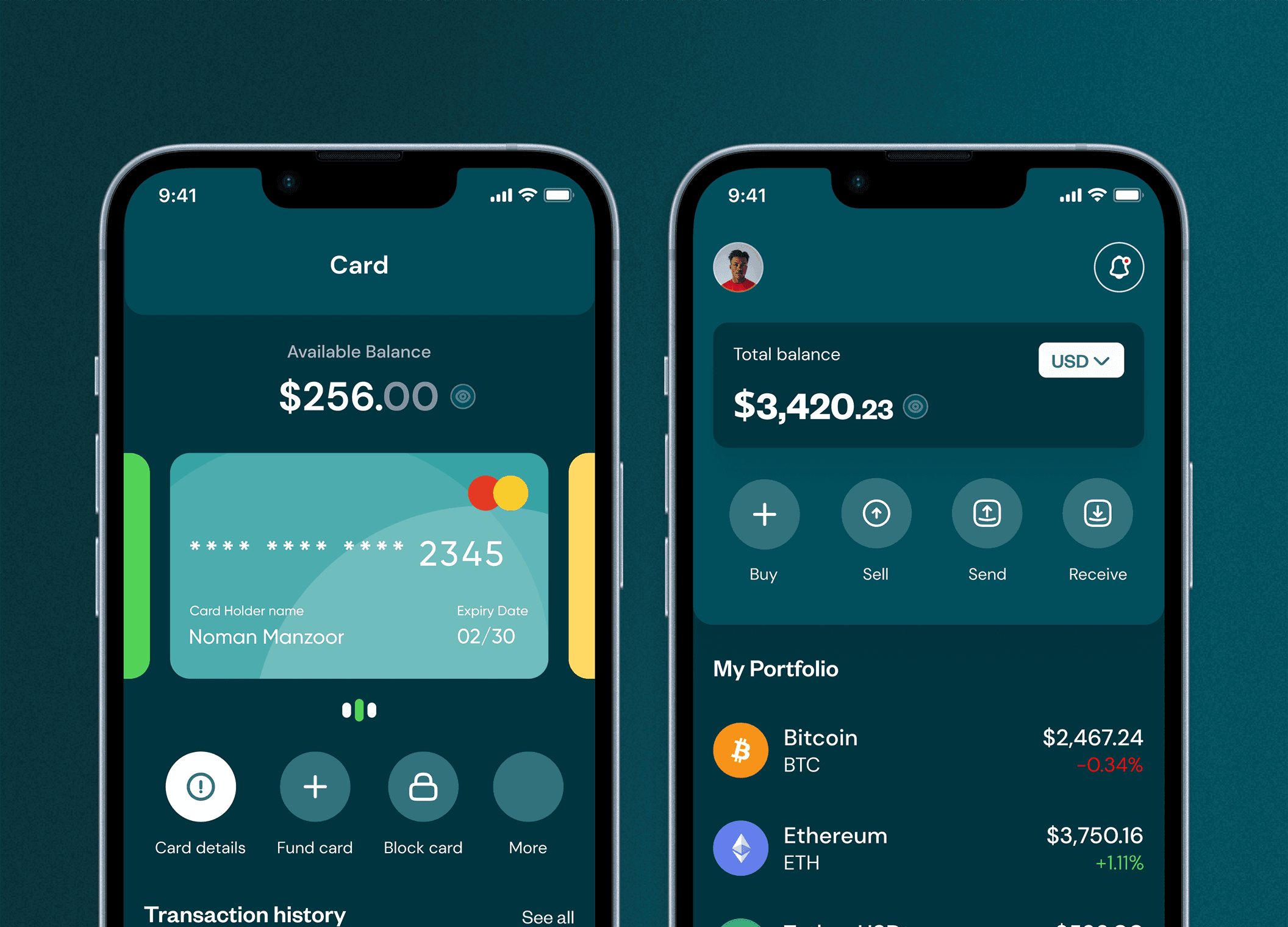 Puplar Mobile project cover for Crypto-enabled mobile banking app